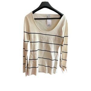 H&M viscose‎ Women's Striped Crewneck Sweater Size L Multicolor to